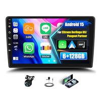 Android 15, 6G+128G 8Núcleos GOHHDL Radio Coche para Citroen Berlingo B9 2008-2017/Peugeot Partner 2008-2019 Carplay Android Auto, Pantalla de 9 Pulgadas con BTGPS WiFi FM/RDS HiFi EQ DSP SWC Cámara