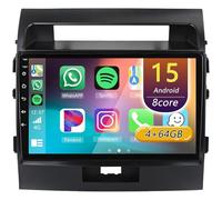 Android 15 Radio Coche con GPS Carplay Android Auto para Toyota Land Cruiser 200 2008-2015, Pantalla Táctil de 9 Pulgadas con Bluetooth Mirror Link WiFi(8Core(4+64GB))