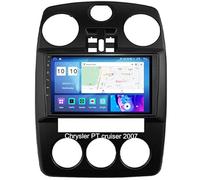 Android 15 Radio Coche Pantalla Táctil 9 Pulgadas para Chrysler PT Cruiser 2007 Conectar y Usar Navegación GPS Control del Volante 4G WiFi FM Am RDS Enlace Espejo con Bluetoo HM605 4 Core WiFi 4+64GB