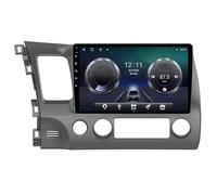Android 15 Radio Coche Pantalla Táctil 9 Pulgadas para Honda Civic 8 2006-2011 Conectar y Usar Navegación GPS Control del Volante 4G WiFi FM Am RDS Enlace Espejo con Blue HM611 8 Core 4G+WiFi 8+256GB