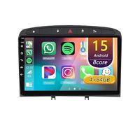 Android 15 Radio Coche,para Peugeot 408 2014-2018 con Wireless Carplay Android Auto, Radio Táctil De 9 Pulgadas con GPS Navi WiFi Bluetooth Cámara SWC(A1,B 4core(4G+64G))