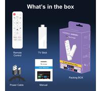 Android 4K TV Stick - RNCYN - Android 14.0 - Quad-Core - 2 GB RAM - 16 GB ROM - HDR Streaming - 2.4G/5G Wi-Fi - Bluetooth