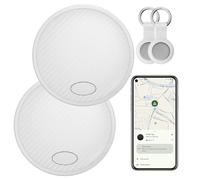 Android Smart Tag Blanco 2 Pack - GPS Tracker Funciona con Google Find My (Sólo Android), Encuentra Teléfono y Llaves, Localizador Bluetooth para Carteras y Maletas, Batería Reemplazable