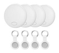 Android Smart Tag Blanco 4 Pack - GPS Tracker Funciona con Google Find My (Sólo Android), Encuentra Teléfono y Llaves, Localizador Bluetooth para Carteras y Maletas, Batería Reemplazable