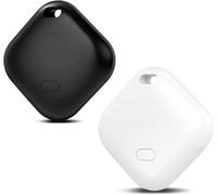 Android Smart Tag Google Localizar mi dispositivo APP Bluetooth Tracker IP66 impermeable Buscador de llaves para equipaje, cartera (blanco y negro, 2 unidades)