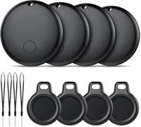 Android Smart Tag, Tracker Compatible con Google Find Hub App (Sólo Android), Localizador Bluetooth, Rastreador para Llaves, Cartera, Equipaje, Impermeable IP68, 4 Negro