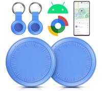 Android Smart Tracker, 2 Pack Air Tracker Buscador de Objetos Bluetooth Funciona con Buscar Google,Smart Tracker Localizador Bluetooth, Rastreador para Llaves, Cartera, Equipaje (Azul)