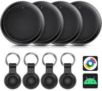 Android Smart Tracker Tag, 4 Pack Air Tracker Buscador de Objetos Bluetooth Funciona con Buscar Google,SmartTag Tracker Localizador Bluetooth, Rastreador para Llaves, Cartera, Equipaje (Negro)
