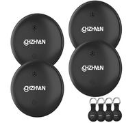 Android Smart Tracker Tag,Google Localizador Funciona con Find Hub App (SÓLO Android),Bluetooth Key Finder para Llaves,Bolsas,Equipaje,Mascotas y Mochila,Impermeable IP67，Batería Reemplazable,4 Negro