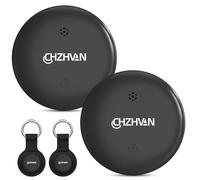 Android Smart Tracker Tag,Google Localizador Funciona con Find Hub App (SÓLO Android),Bluetooth Key Finder para Llaves,Bolsas,Equipaje,Mascotas y Mochila,Impermeable IP67，Batería Reemplazable,2 Negro