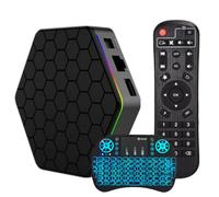 Android TV Box 12.0, con CPU Allwinner H618 De Cuatro Núcleos Cortex-A53, Smart TV Box Compatible con Wifi6 2.4G/5G Dual-WiFi Ethernet LAN BT 5.0 3D Ultra HD con Mini Teclado Inalámbrico,4gb+64gb