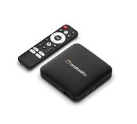 Android TV Box, 2025 actualizado 4K Ultra HD Smart TV Box, equipado con control remoto de voz y Bluetooth 5.0, sistema Android 14.0 integrado, 4 GB de RAM + 32 G ROM, soporta Dolby Audio