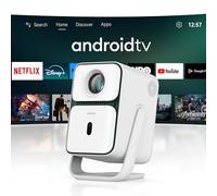 Android TV/Netflix Oficial Proyector Portatil, Auto Focus Keystone WiFi Bluetooth 1080P FHD Nativo, Wanbo Giratorio 120° Cine En Casa Smart Proyector para Movil/PS5