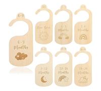 Androxeda 7 Piezas Separadores De Armario Para Bebés De Madera, Organizador De Ropa Infantil Divisor De Tamaño Para Clasificar La Ropa De Recién Nacido A 24 Meses