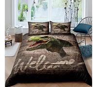Andrui. Funda Nórdica Niños 3D Dinosaurio Dragón de Cuello Largo/Tyrannosaurus Juego de Cama Múltiples Patrones con Funda de Almohada y Cremallera (Estilo 7,Cama 105-180×220)