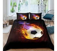 Andrui. Juego de Cama 90/105/135/150 3D Fútbol/Baloncesto Funda Nórdica Colorida Múltiples Patrones con Funda de Almohada y Cremallera (Fútbol 10,Cama 90-150×220)