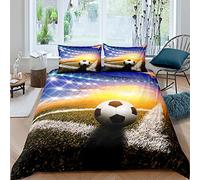Andrui. Juego de Cama 90/105/135/150 3D Fútbol/Baloncesto Funda Nórdica Colorida Múltiples Patrones con Funda de Almohada y Cremallera (Fútbol 12,Cama 90-150×220)