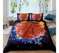 Andrui. Juego de Cama 90/105/135/150 3D Fútbol/Baloncesto Funda Nórdica Colorida Múltiples Patrones con Funda de Almohada y Cremallera (Baloncesto 2,Cama 150-220×240)