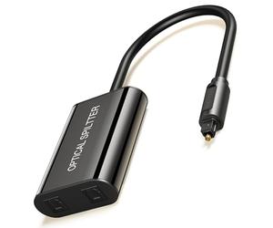 ANDTOBO 1 Entrada 2 Salida Splitter Divisor óptico Digital Mejorado, Toslink Divisor de Audio óptico es Adecuado para HDTV, Amplificador, Audio, PS4, X-Box, Salida óptica LC, etc