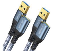ANDTOBO 2 Pack Cable Alargador USB 3.0 (2M), Cable USB 3.0 Macho A Hembra Extensor de alta velocidad de transferencia de datos 5Gbps Para Gamepad, Impresora, Webcam, Teclado USB, Pendrive, Disco Duro