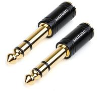 ANDTOBO 2Pack 6.35mm to 3.5mm Stereo Pure Copper HeadphoneAdapter,Adaptador de Auriculares estéreo Macho de 6,35 mm a Hembra de 3,5 mm, Adaptador Amplificador de Audio, Cobre Puro - Negro.