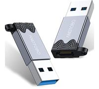 ANDTOBO Adaptador de USB C Hembra a USB A Macho, Adaptador USB 3.1 Gen 2 a USB C Hembra （Sync de Datos 10Gbps de Doble Cara）, para MagSafe de Apple, Quest Link -2 Pack