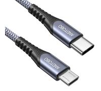 ANDTOBO Cable USB-C a Micro USB 2.0 [0,5M] 480 Mbit/s de transferencia de datos, 3 A/15 W de potencia de carga con trenzado de nailon USB-C a Micro USB cable para mandos de juegos, teléfonos