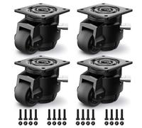 ANDUTEES Paquete de 4 ruedas de nivelación, ajustables y resistentes, juego de 4, ruedas giratorias industriales retráctiles para banco de trabajo, máquina, equipo, estantes (60 F, capacidad de 2200