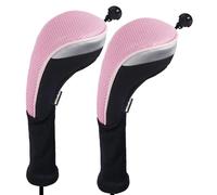Andux 2 Piezas/Unidades Cuello Largo Fundas de Cabeza de Palo de Golf híbridos CTMT-02 Rosa