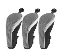 Andux 3 Piezas Funda de Palo de Golf híbridos con Intercambiable No. Etiqueta MT/hy03 (Negro/Gris)
