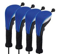 Andux 4 Piezas/Unidades Cuello Largo Fundas de Cabeza de Palo de Golf híbridos CTMT-02 Azul