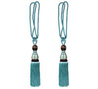 Andux Cortina Tie Back Tassel Cuerda Tiebacks para la decoración del hogar 1 par CLGQ-02 (Azul Pavo Real)