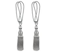 Andux Cortina Tie Back Tassel Cuerda Tiebacks para la decoración del hogar 1 par CLGQ-02 (Gris)