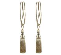 Andux Cortina Tie Back Tassel Cuerda Tiebacks para la decoración del hogar 1 par CLGQ-02 (Marrón Claro)