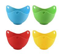 Andux Egg Poacher Set de 4 Huevos Escalfados Perfectos para Cocinar ZDQ-02 (Rojo, Amarillo, Verde, Azul)