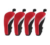 Andux Funda de Palo de Golf híbridos Set de 4 con Intercambiable No. Etiqueta MT/HY01 (Negro/Rojo)