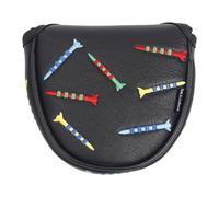 Andux Funda de poliuretano con patrón de camisetas a rayas para putter de golf (semicírculo, negro)