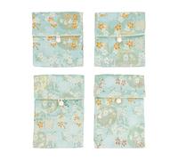 Andux joyería de Seda Bolso de la Bolsa de Ciruela en Flor Bordado de Seda Brocado Monedero de Viaje Bolsa de joyería 4pcs SP/DZ-02(Verde Menta)