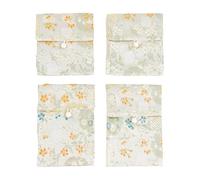 Andux joyería de Seda Bolso de la Bolsa de Ciruela en Flor Bordado de Seda Brocado Monedero de Viaje Bolsa de joyería 4pcs SP/DZ-02(Blanco Leche)