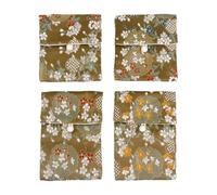 Andux joyería de Seda Bolso de la Bolsa de Ciruela en Flor Bordado de Seda Brocado Monedero de Viaje Bolsa de joyería 4pcs SP/DZ-02(Verde Militar)