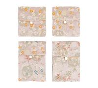 Andux joyería de Seda Bolso de la Bolsa de Ciruela en Flor Bordado de Seda Brocado Monedero de Viaje Bolsa de joyería 4pcs SP/DZ-02(Rosa acoplado)