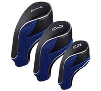 Andux Juego de 3 Fundas para Cabeza de Palo de Golf de 460 CC con Gancho y Bucle, Color Negro y Azul