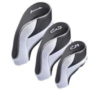 Andux Juego de 3 Fundas para Cabeza de Palo de Golf de 460 CC con Gancho y Bucle, Color Negro y Blanco