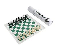 Andux Juego de Ajedrez con Tabla Rodable y Piezas XQTZ-01 (Verde,35x35cm)