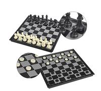 Andux Juego de Ajedrez Magnético Plegable Dos en Uno, Ajedrez y Damas CXYXQ-01 (S)