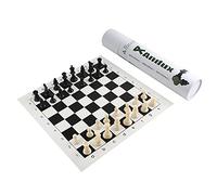 Andux Juego de Ajedrez Piezas de Ajedrez y Tablero Enrollable QPXQ-01 (Negro, 42x42cm)