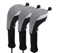 Andux - Pack de 3 fundas para cabezales de palos de golf, n.º de etiqueta intercambiable CTMT-02, gris