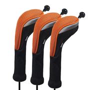 Andux - Pack de 3 fundas para cabezales de palos de golf, n.º de etiqueta intercambiable CTMT-02, naranja