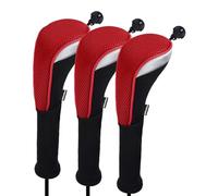 Andux - Pack de 3 fundas para cabezales de palos de golf, n.º de etiqueta intercambiable CTMT-02, rojo