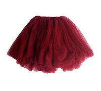Andux Zone Falda de Tul Tutú Gasa Faldas Vestido Princesa Hada Fiesta Ballet para Muchacha Niña SS-BSQ01 (H100, Burdeos)